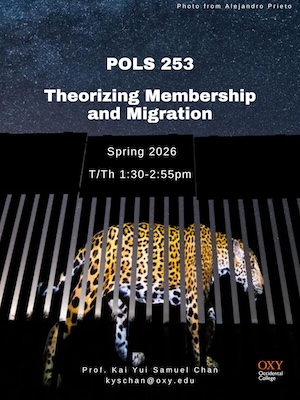 Flyer for POLS 253 with picture of tiger behind bars