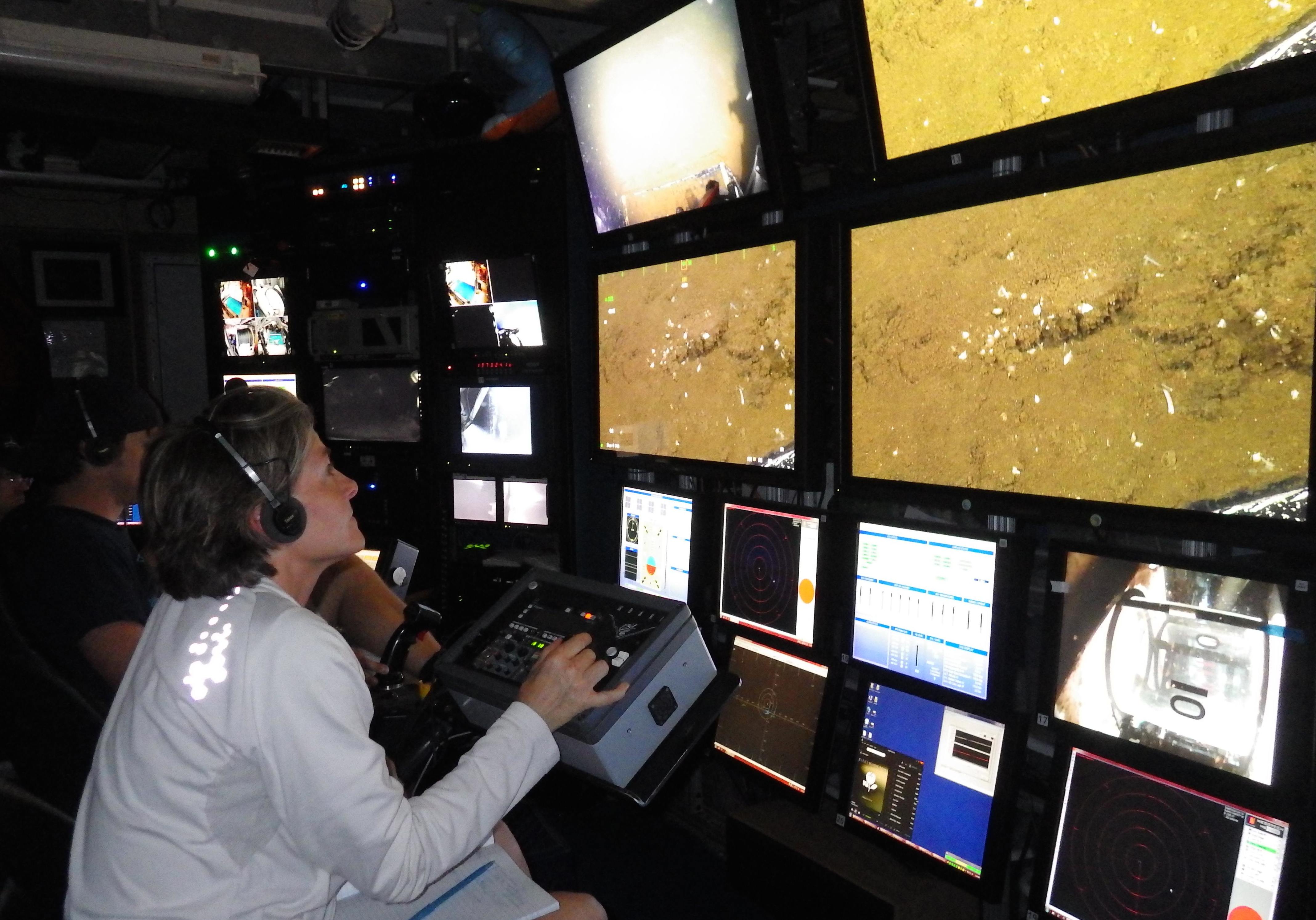 Me in the ROV control room, collecting the strange pteropod 