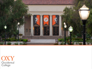 A branded powerpoint page template (showing Thorne Hall)