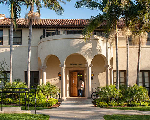 The front of erdman hall