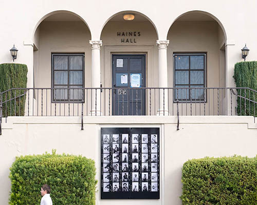 The front of haines hall