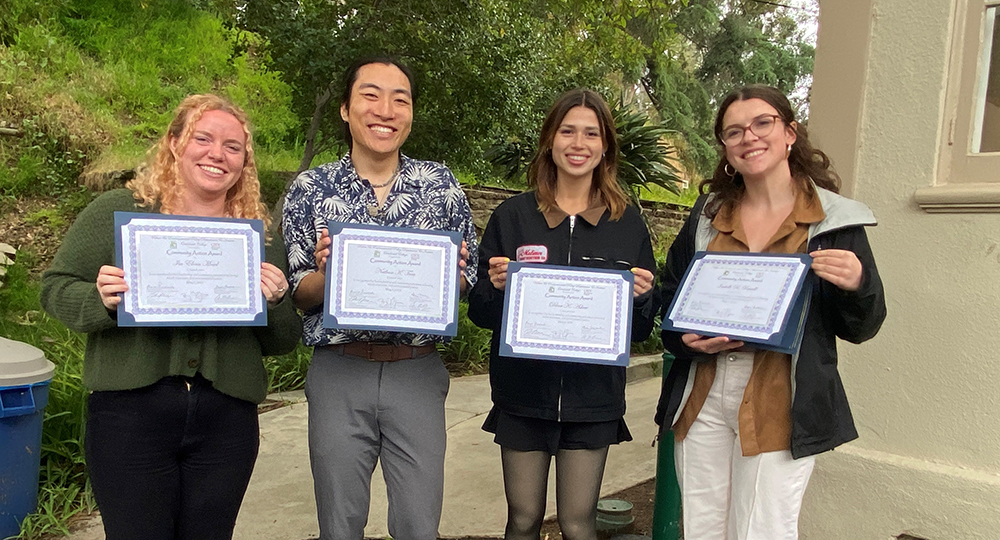 2023 Student Community Action Award Winners standing together