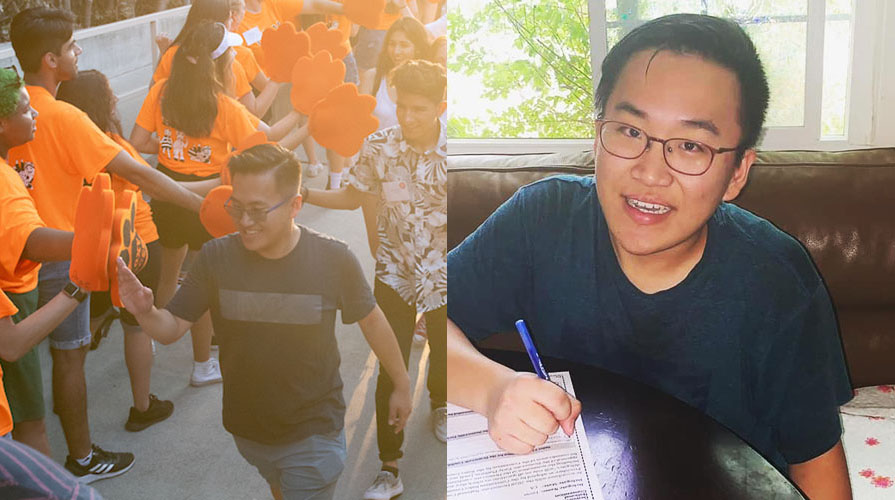 Photos of Jason Park '22 four years apart