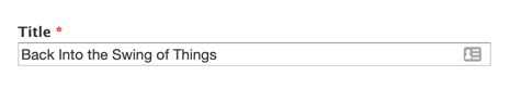 Screenshot of the blog post title field