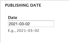 Screenshot of the blog publication date