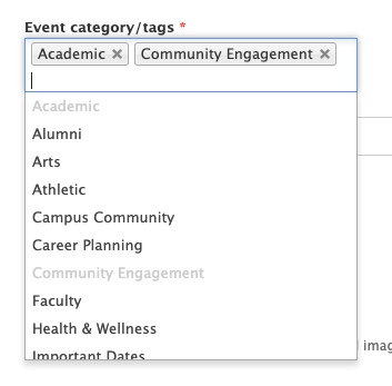 Event tags screenshot