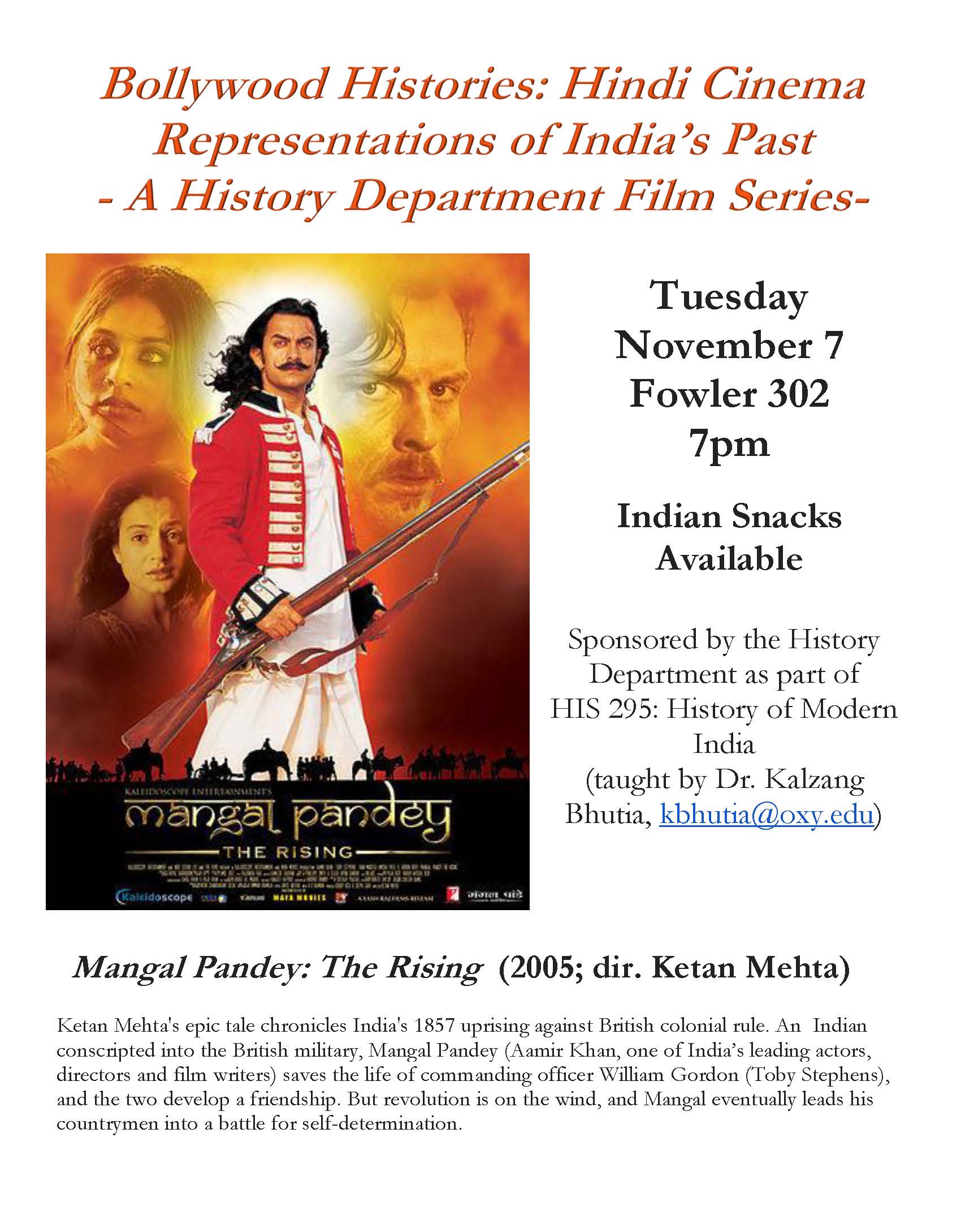 Image for HIST 295 Film Series: "Mangal Pandey: The Rising"