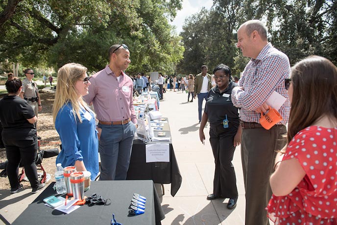 President Veitch at the Oxy Career Fair