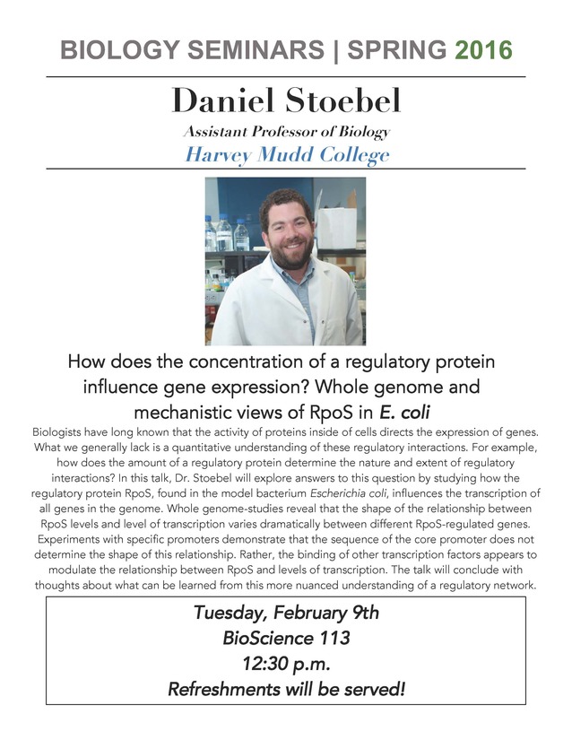 Image for Daniel Stoebel: How does the concentration of a re