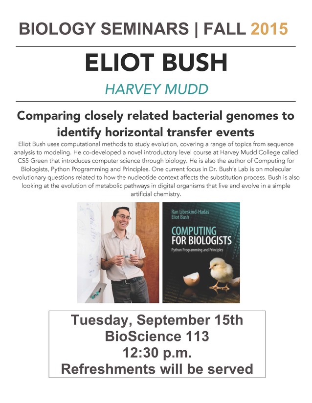 Image for Eliot Bush: Comparing closely related bacterial ge