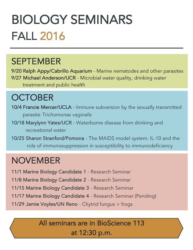 Image for Fall 2016 Biology Seminar Series