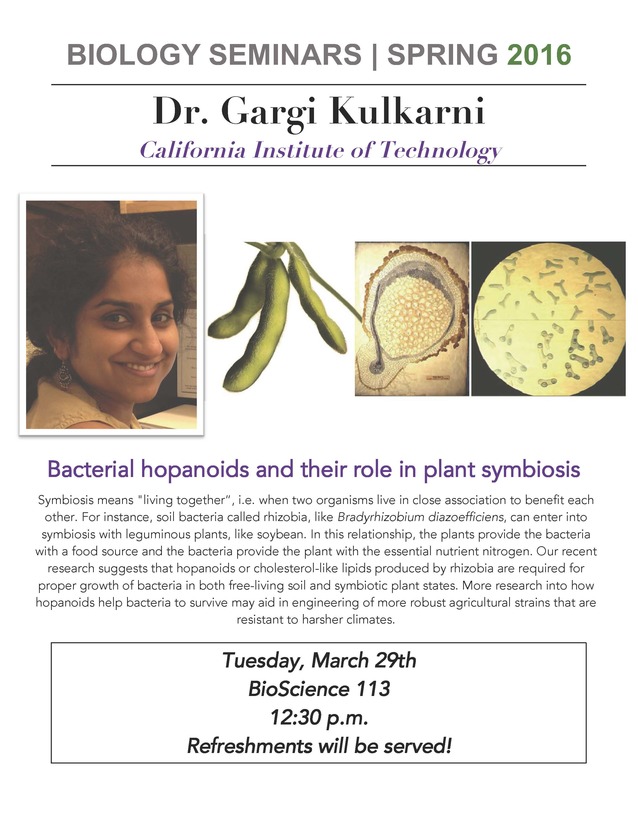 Image for Dr. Gargi Kulkarni: Bacterial hopanoids and their