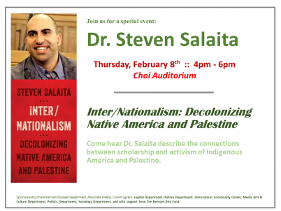 Image for Dr. Steven Salaita Guest Lecture Inter/Nationalism