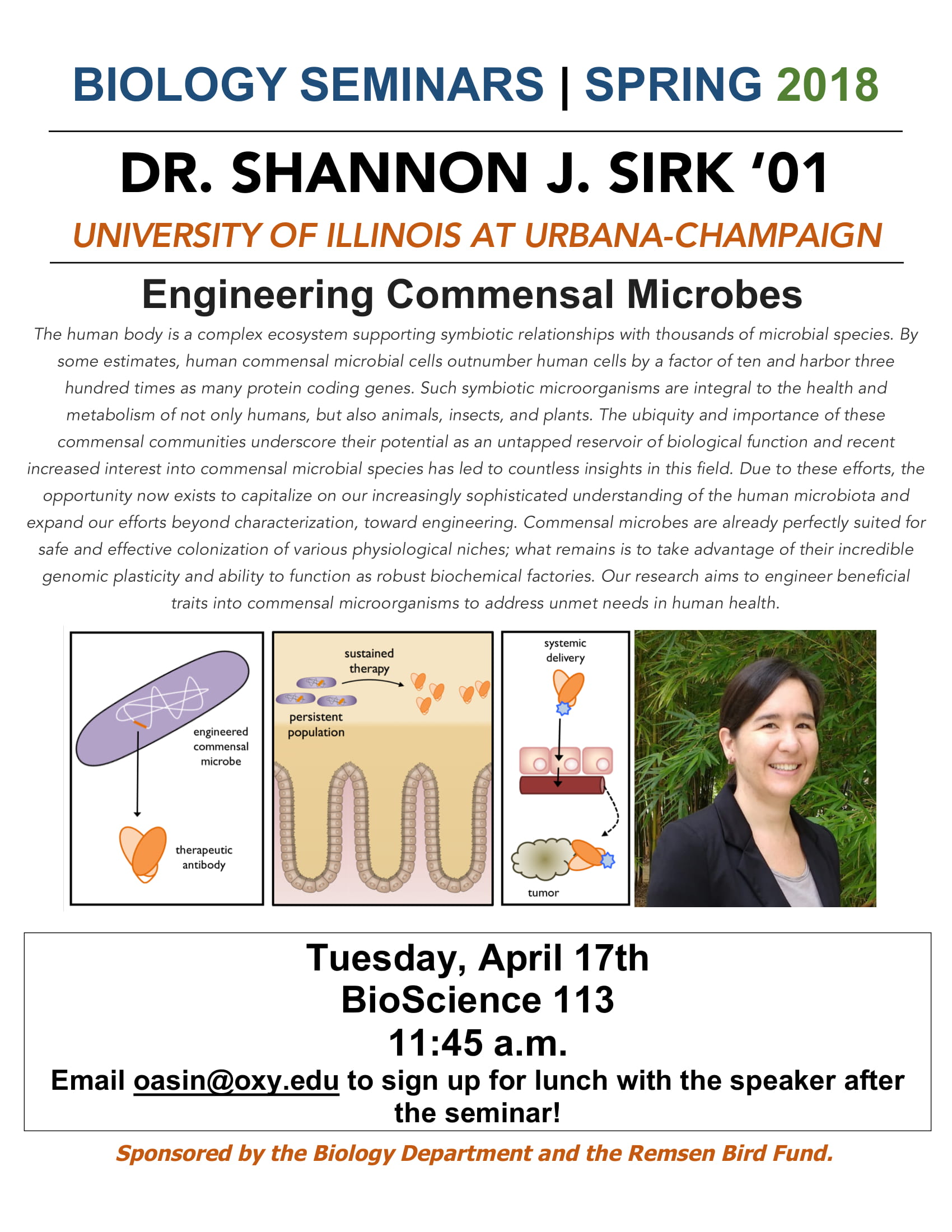 Image for Dr. Shannon J. Sirk ‘01 - Engineering Commensal Mi