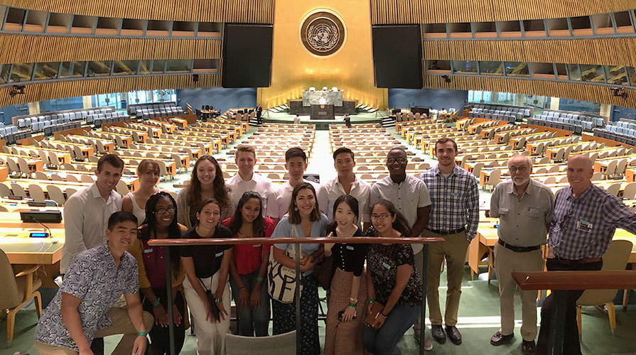 Oxy students in the UN headquarters