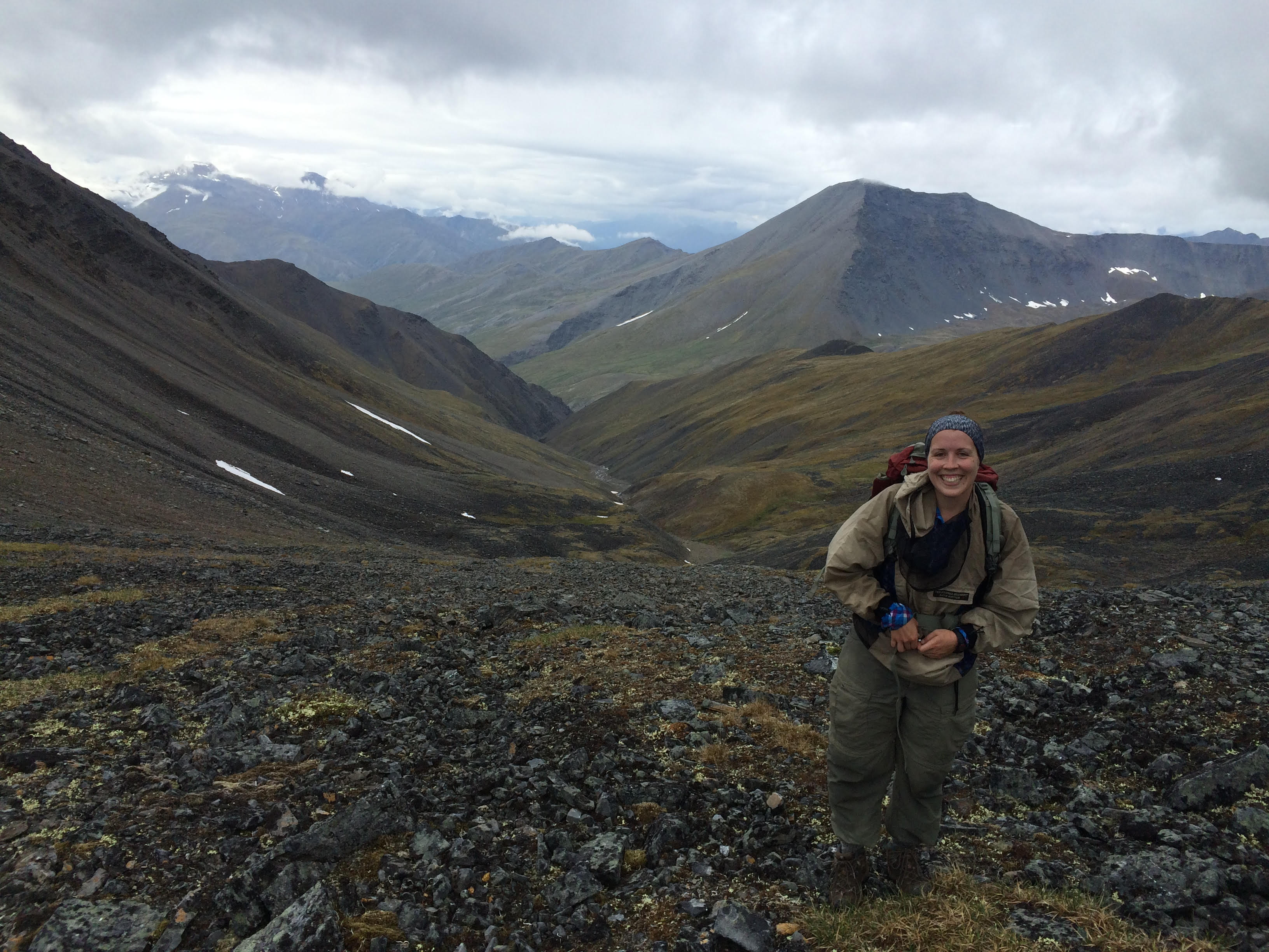 Carly Phillips in front of mountains