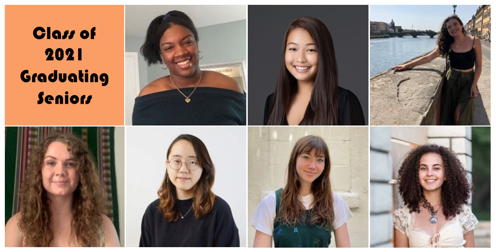 Pictured clockwise from upper left: Shelby Cooper, Jenna Enoka, Isabella Fabiani. Dylan Ryan, Julia MacLaughlin, Kristine Lee, Alexandra Lang Composite photo of seven graduating seniors