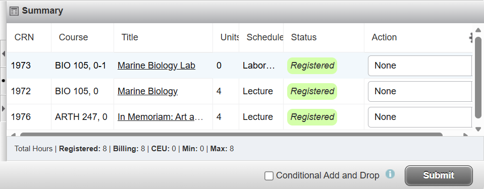 Instructional Screenshot CRN