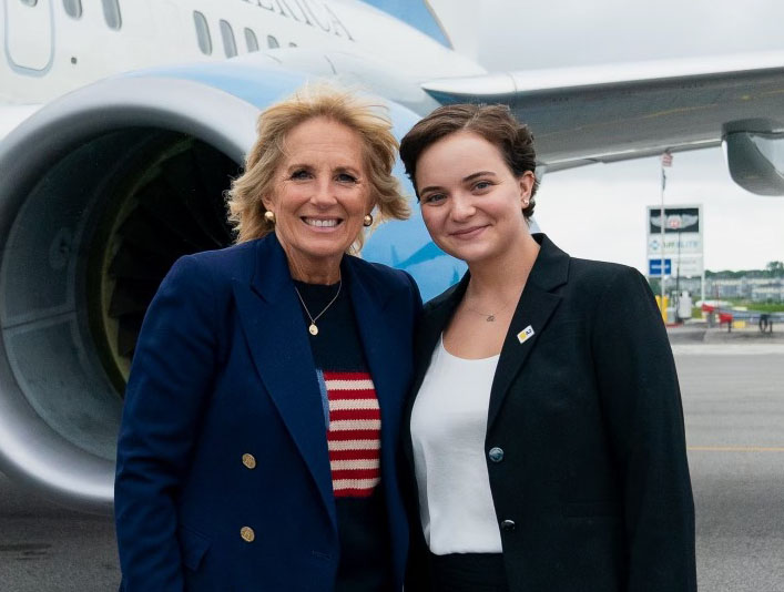 Elina Woolever and First Lady Jill Biden