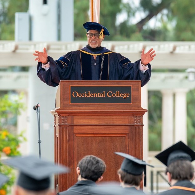 President Harry J. Elam, Jr. speaks at Occidental College Commencement President Harry J. Elam, Jr.