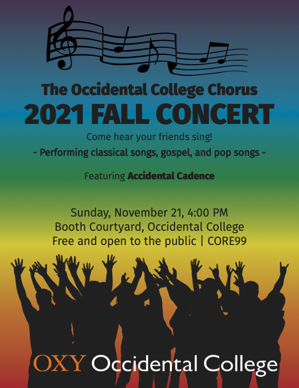 Occidental College Chorus | Fall Concert Occidental College Chorus | Fall Concert Poster