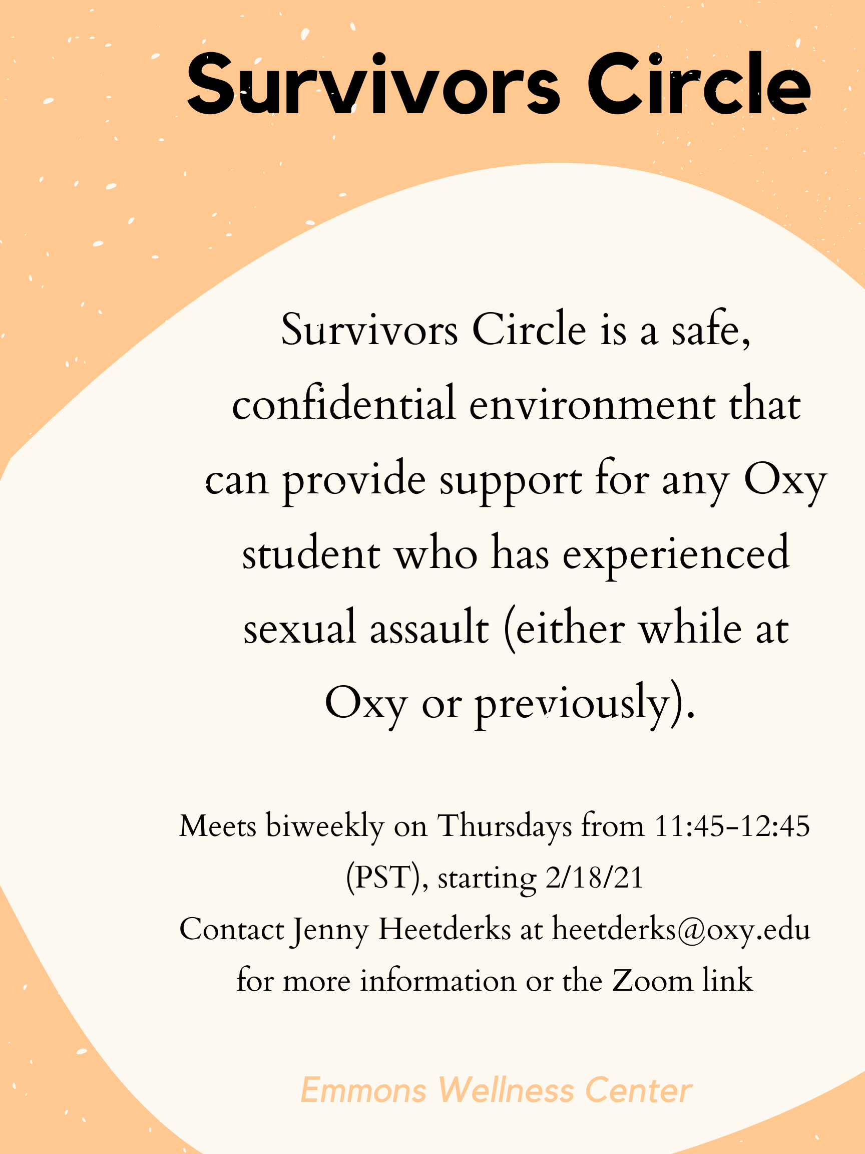 Survivors Circle flyer describing event and contact information