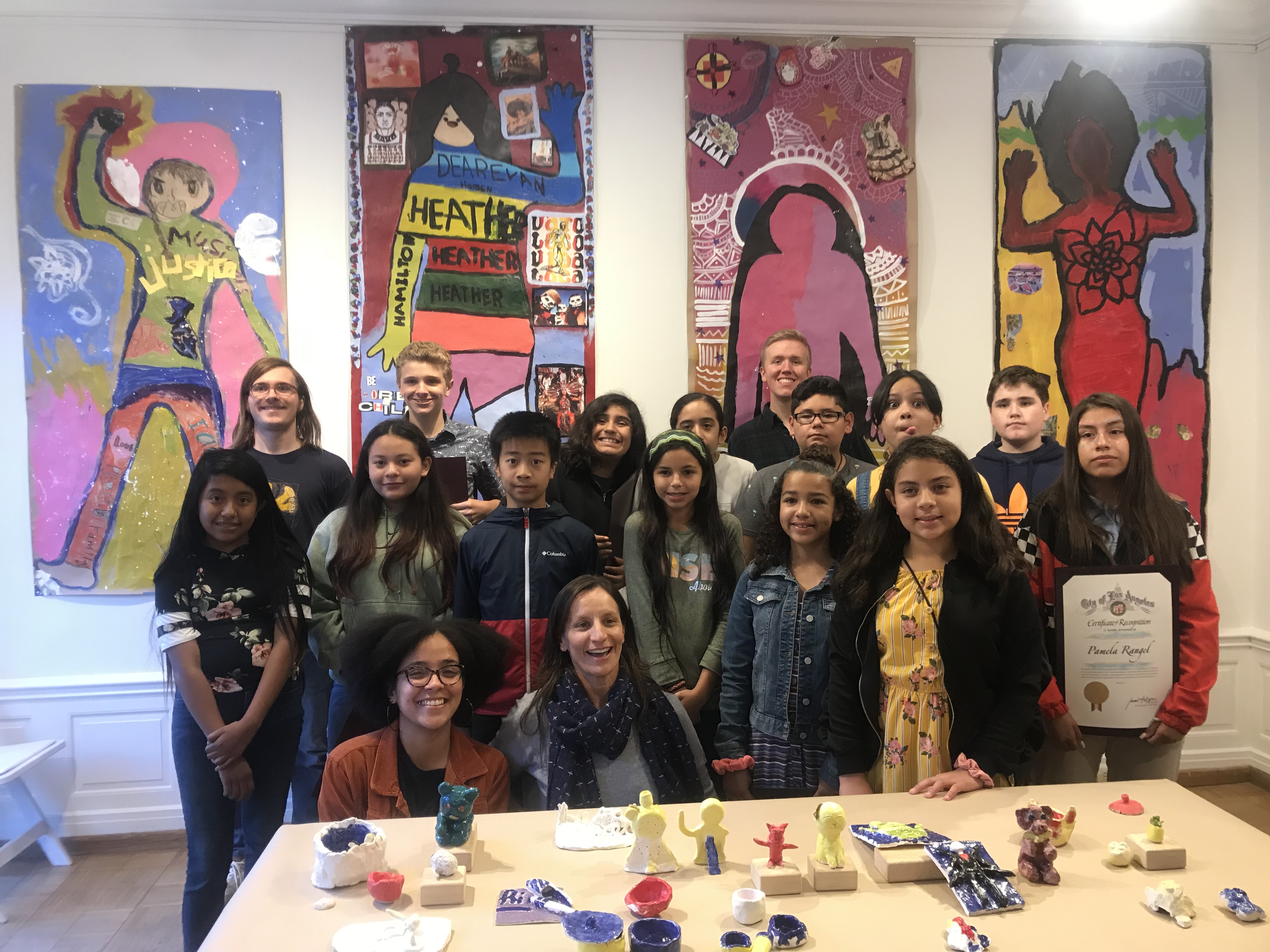 Group photo of youth artists and teaching artists from the 2019 Culmination