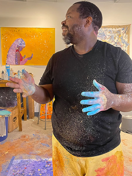 Ashon Crawley, artist, in his studio