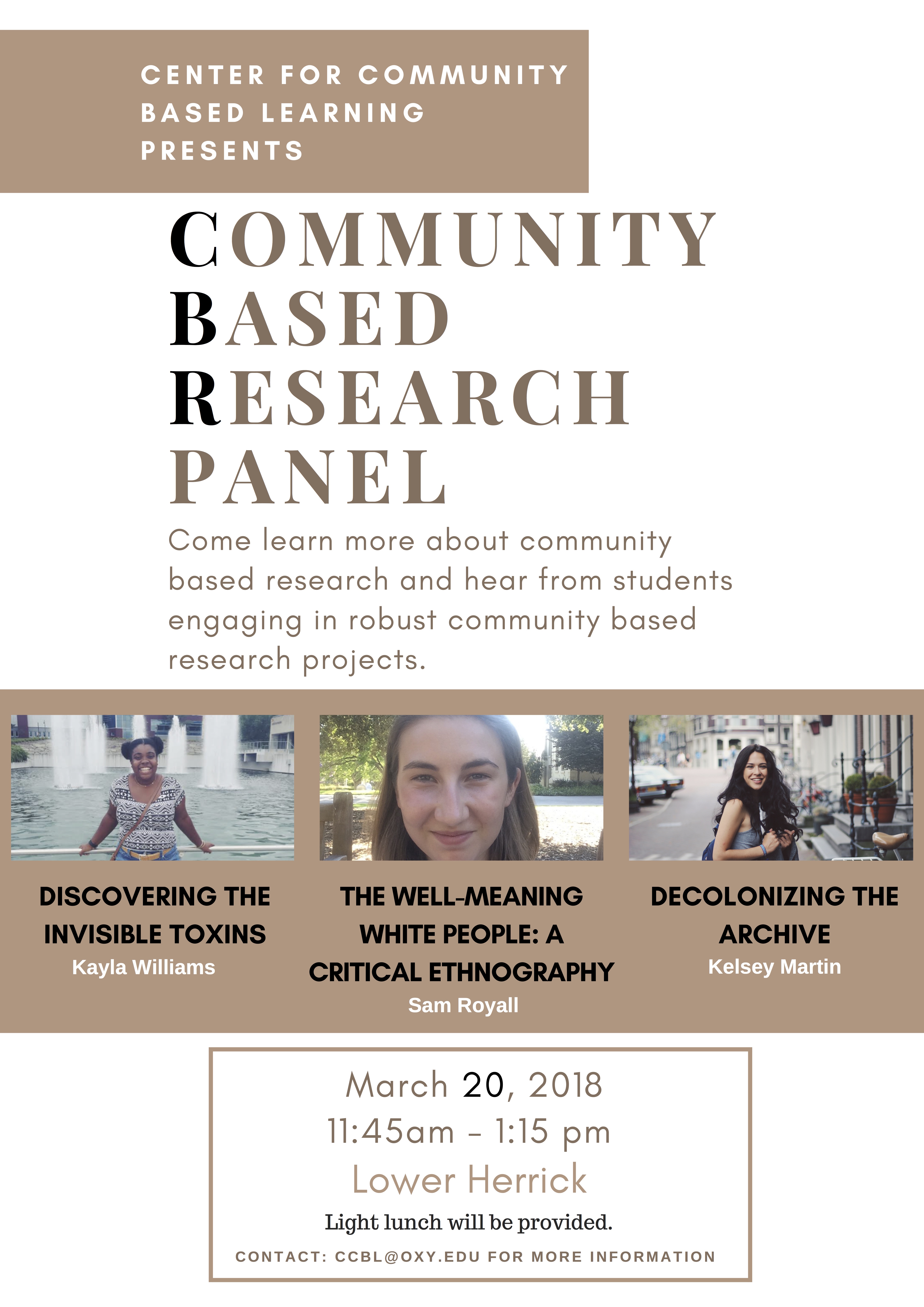 Image for Community Based Research Panel Presentation Event