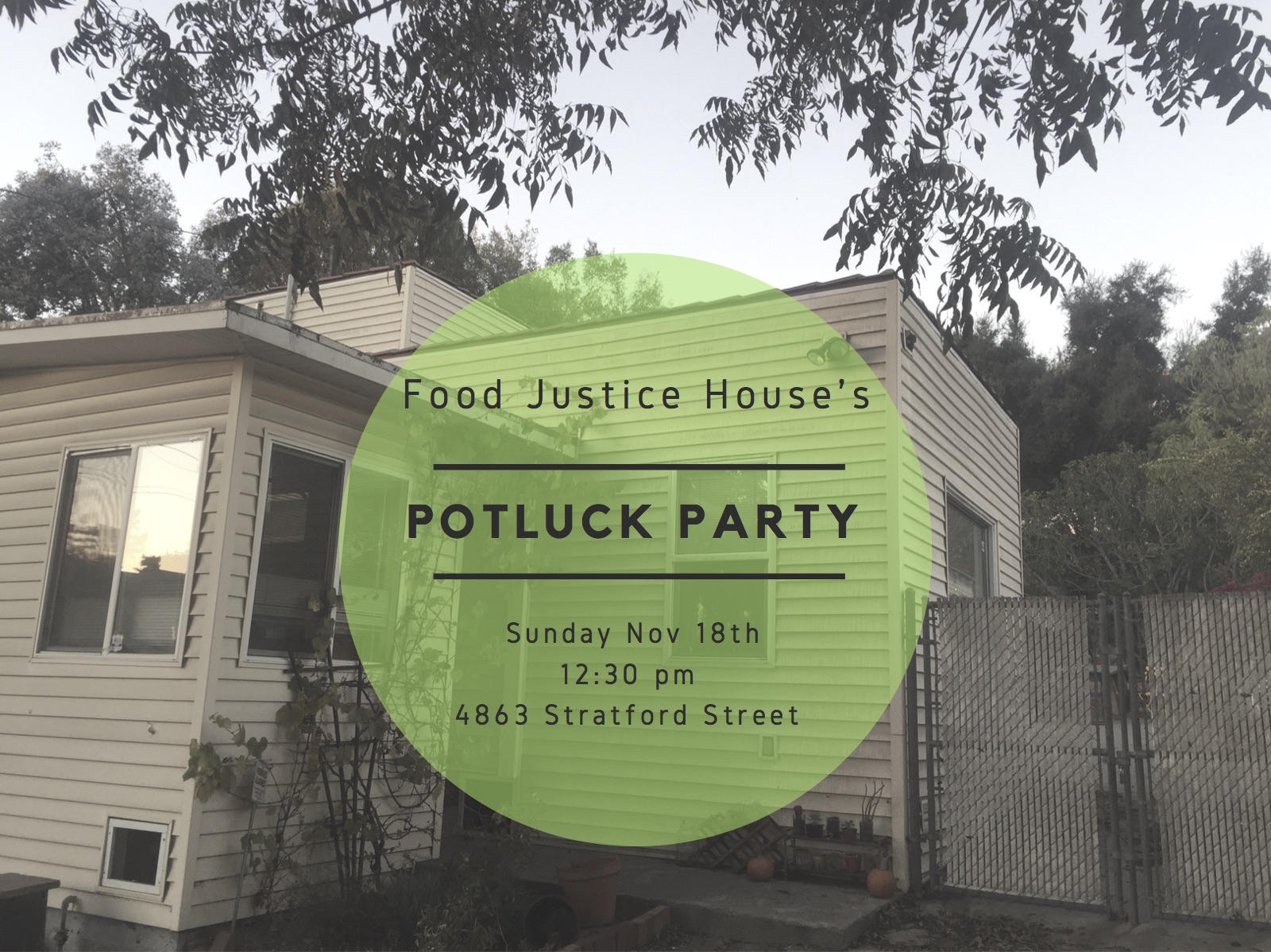 Image for Food Justice House Community Potluck Event
