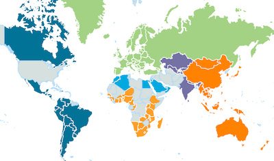 Map of Fulbright-eligible locations