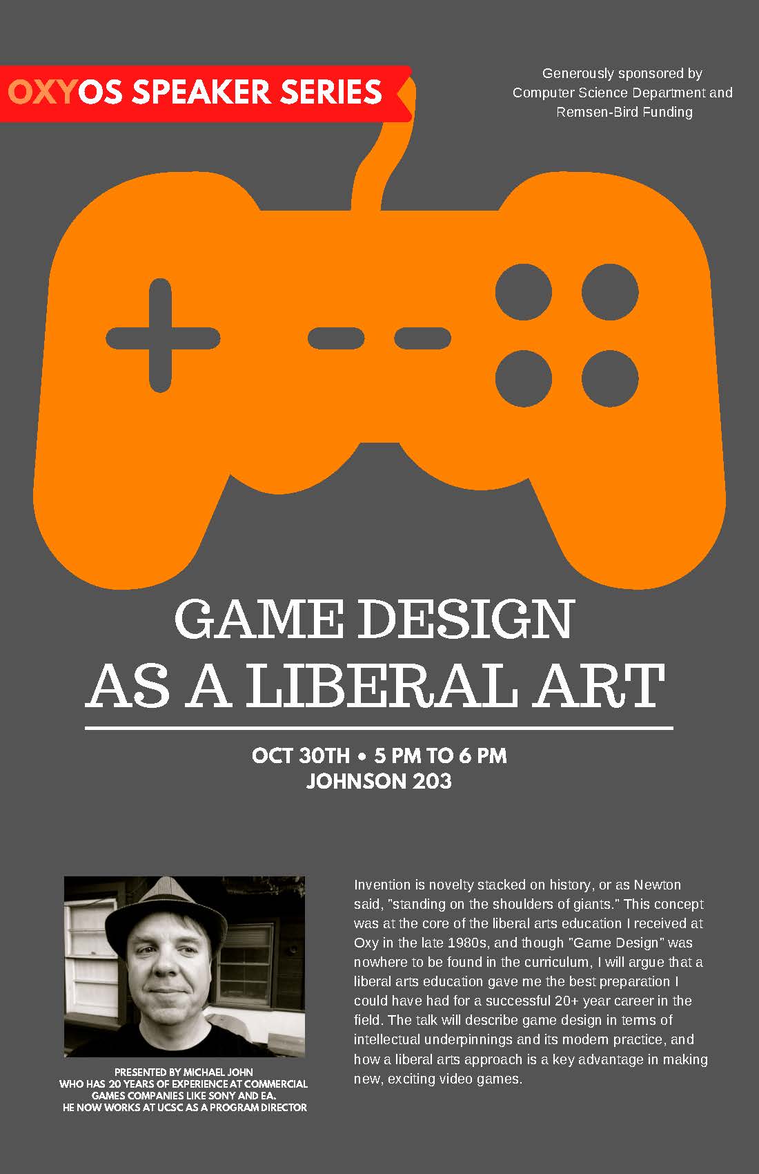 Image for Game Design As a Liberal Art Event