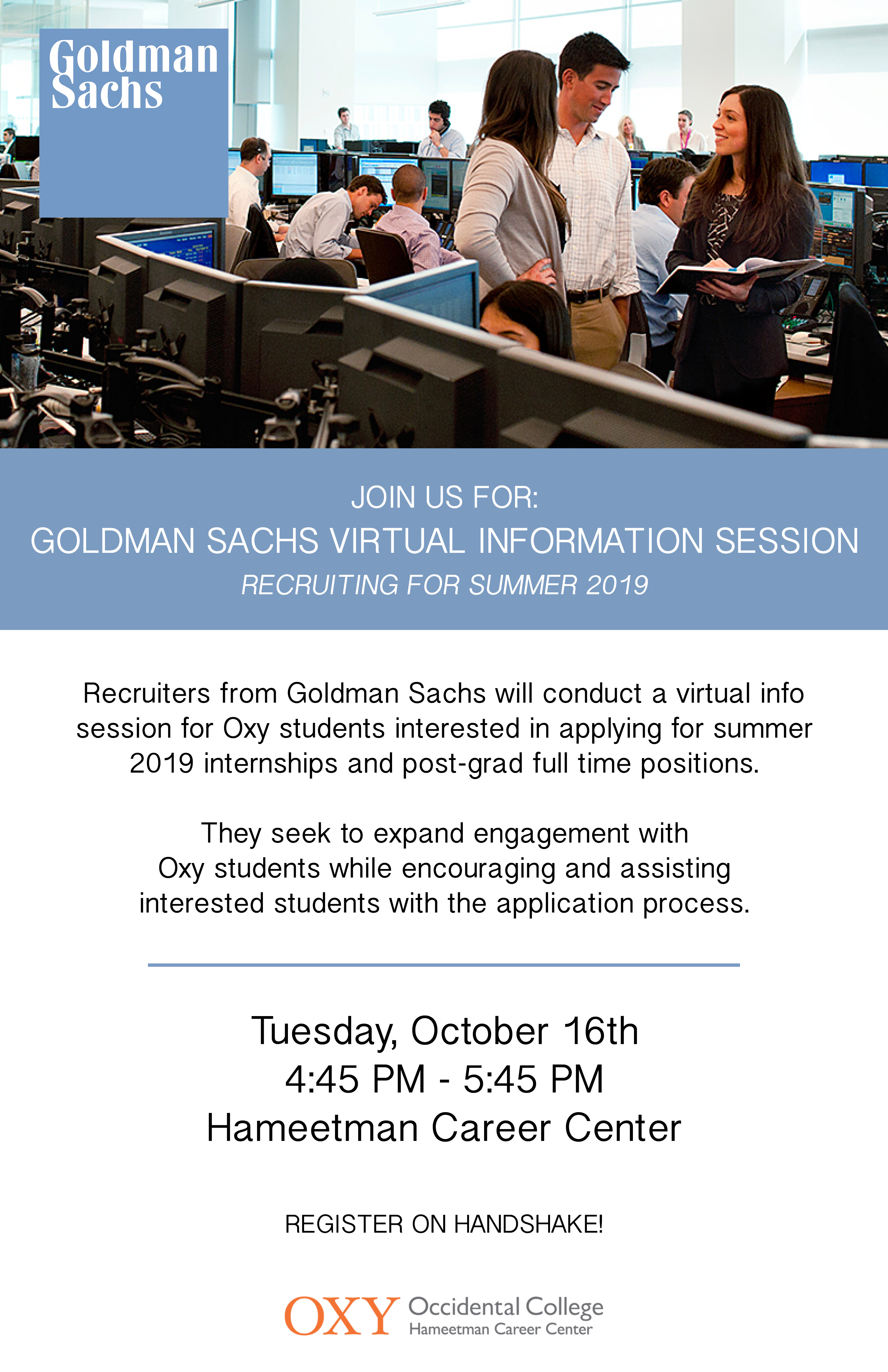 Image for Goldman Sachs Virtual Information Session Event