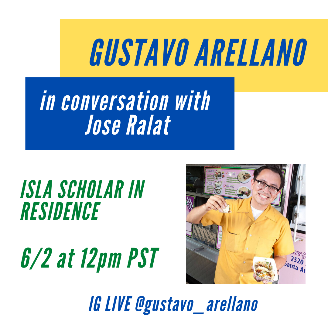 Poster with photo of Gustavo Arellano