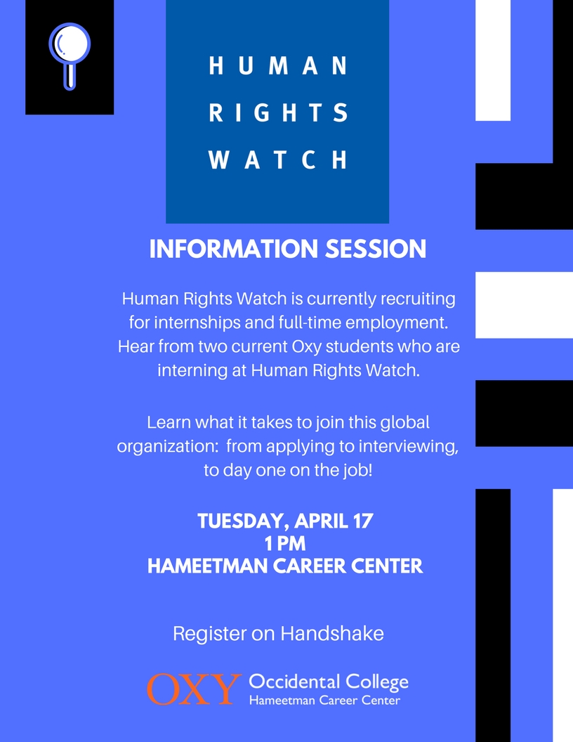 Image for Human Rights Watch Information Session Event