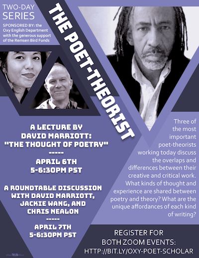 Event poster for poet theorist lecture series