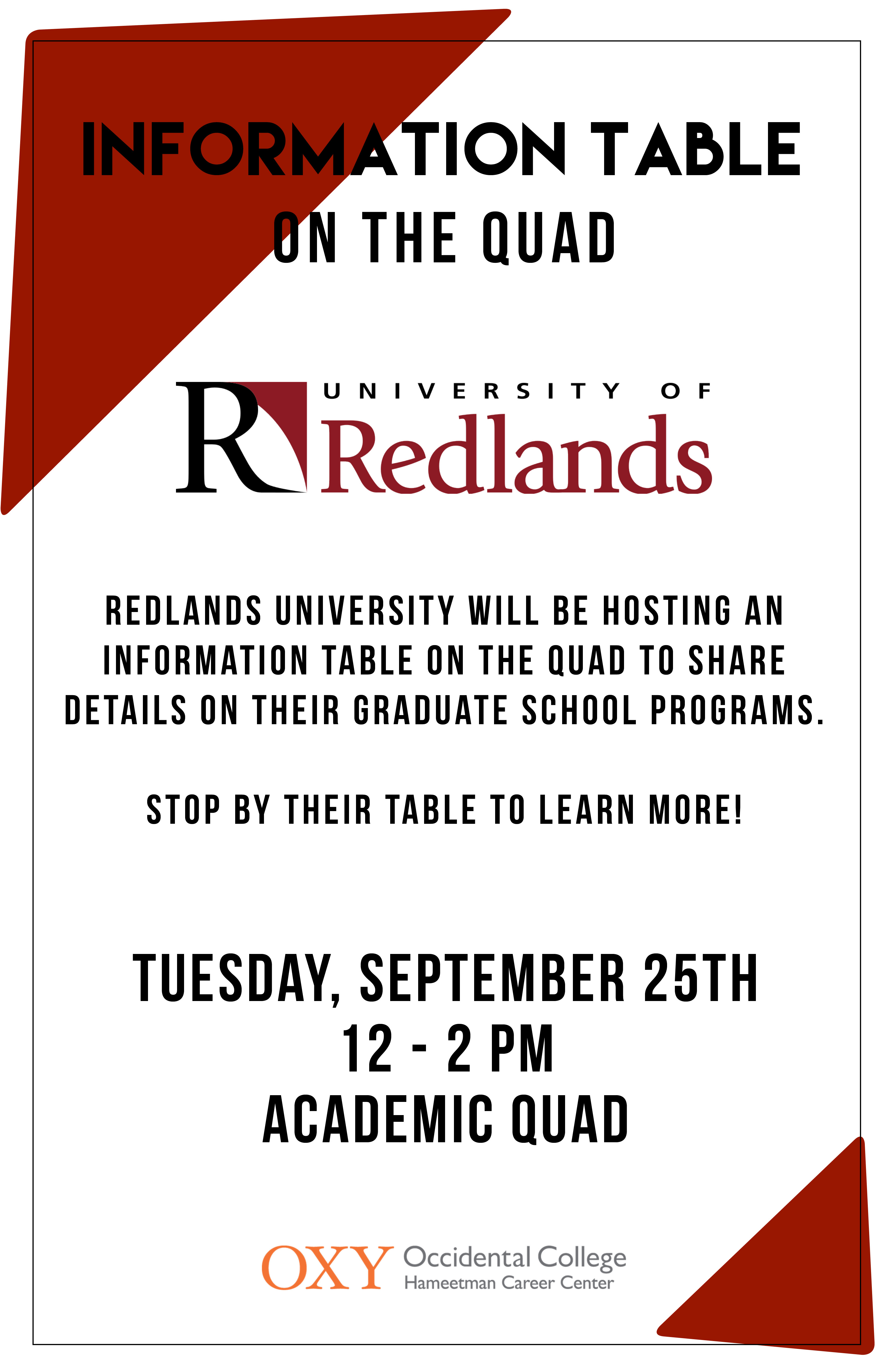 Image for Redlands University Tabling Event