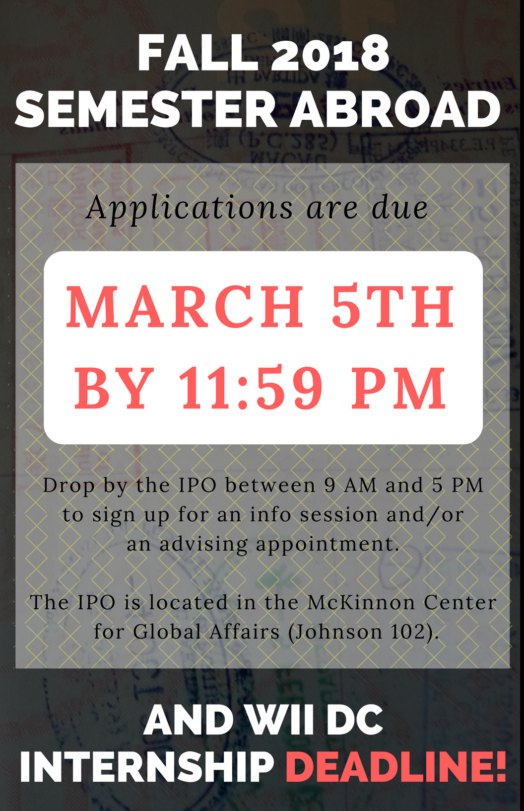 Image for Fall 2018 Semester Abroad and WII DC Internship Ap