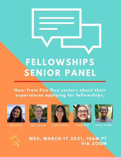 Event poster for fellowships senior panel