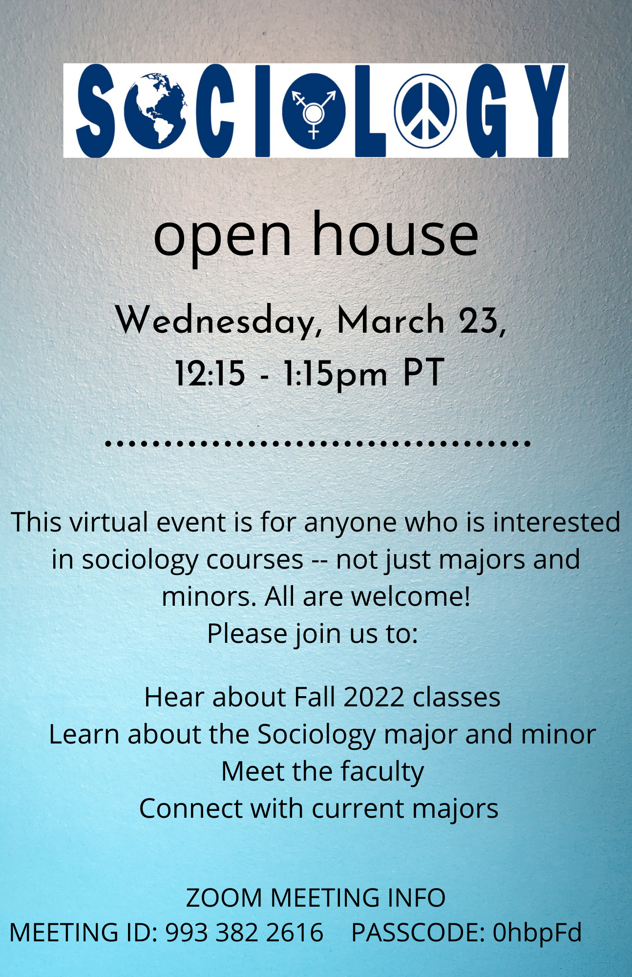 Sociology Open House Poster