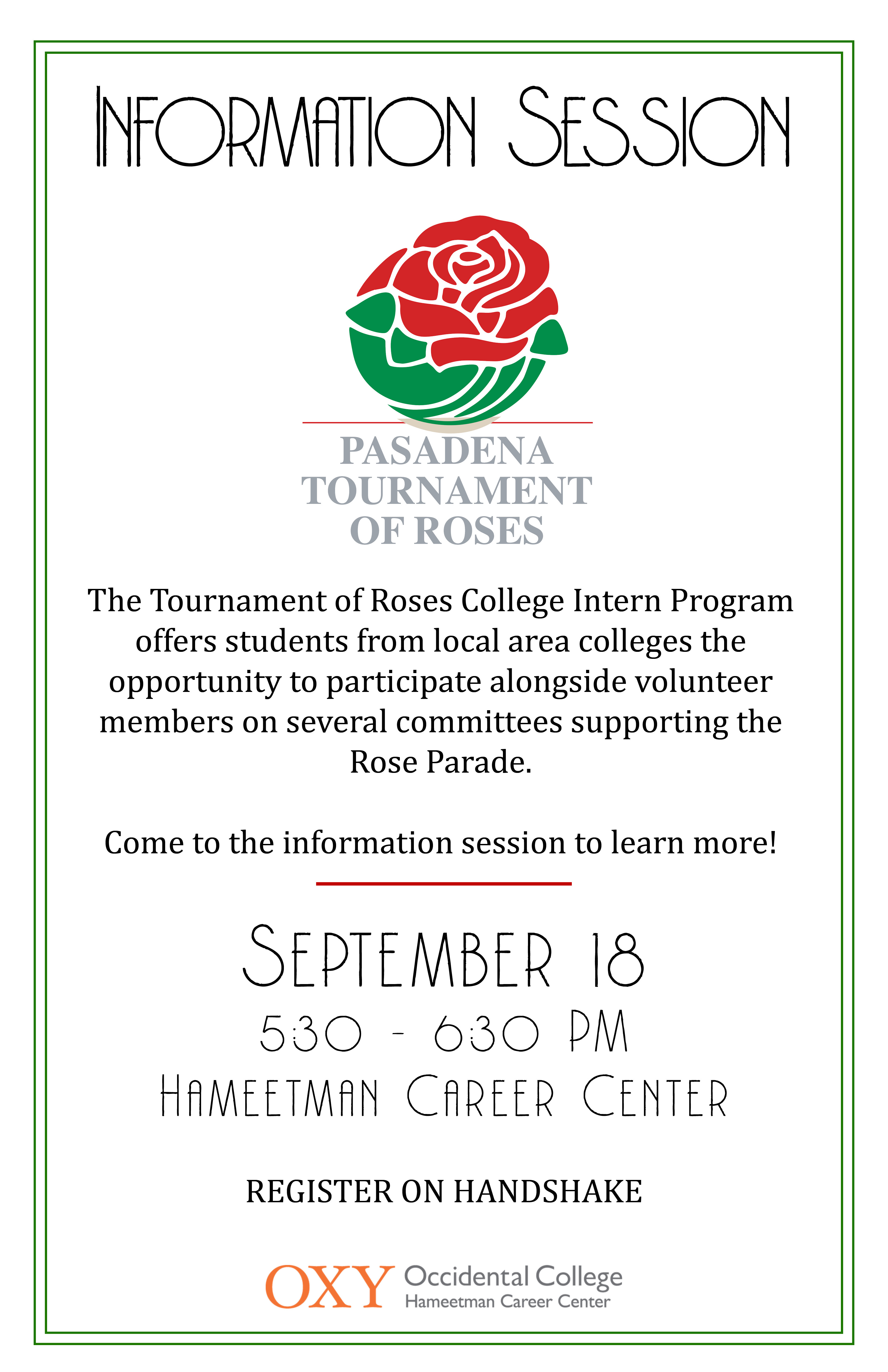 Image for Tournament of Roses Info Session Event