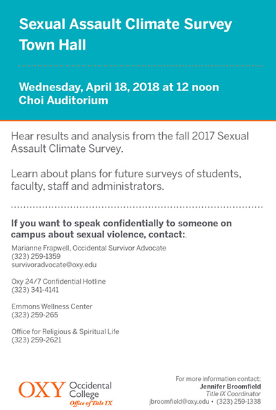 Image for Sexual Assault Climate Survey Town Hall Event