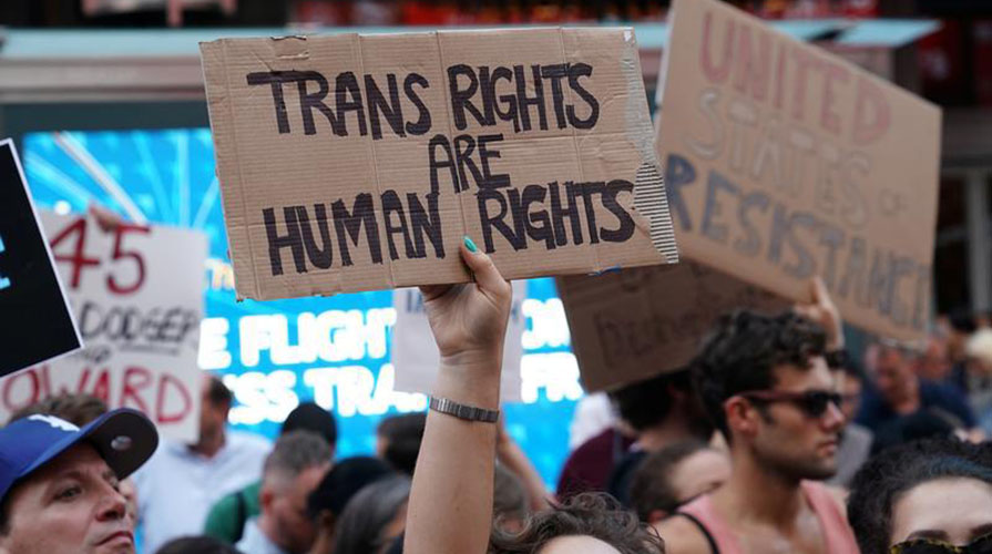 a trans rights rally