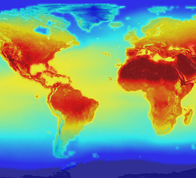 A map of warming temperatures across the globe