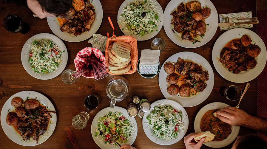 A table covered with a selection of delicious, sustainable foods