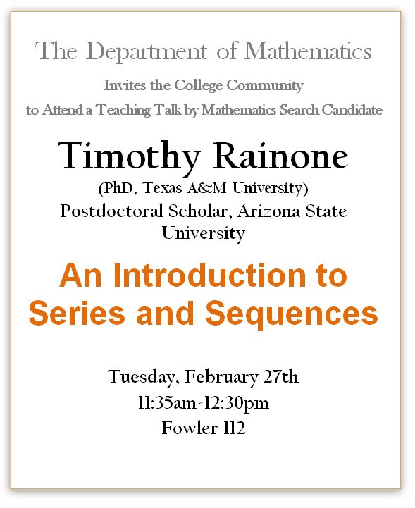 Image for An Introduction to Series and Sequences.: Teaching