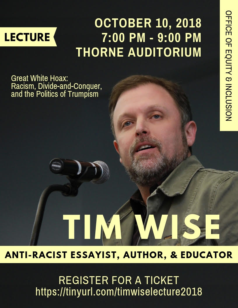 Image for Tim Wise Lecture: "Great White Hoax: Racism, Divid