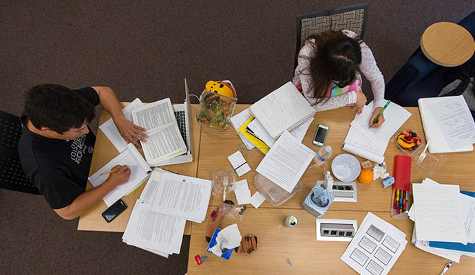 Students studying for finals