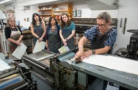 Faculty Workshops Students in letterpress class