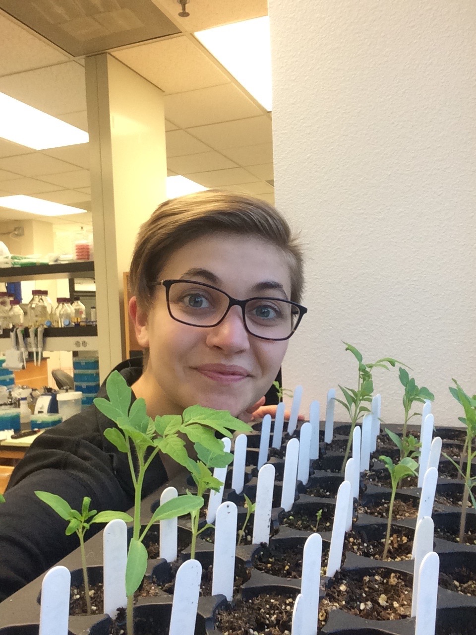 Norma Morella with seedlings